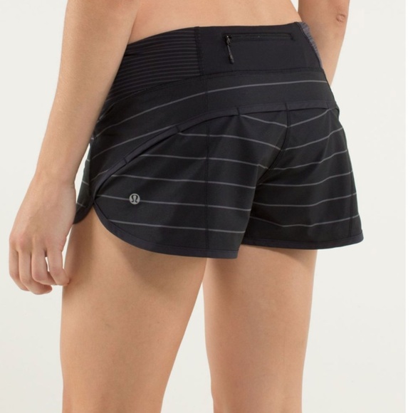 Lululemon Run: Speed Short Slalom Stripe Black  / Hyper Stripe Black - Picture 1 of 7